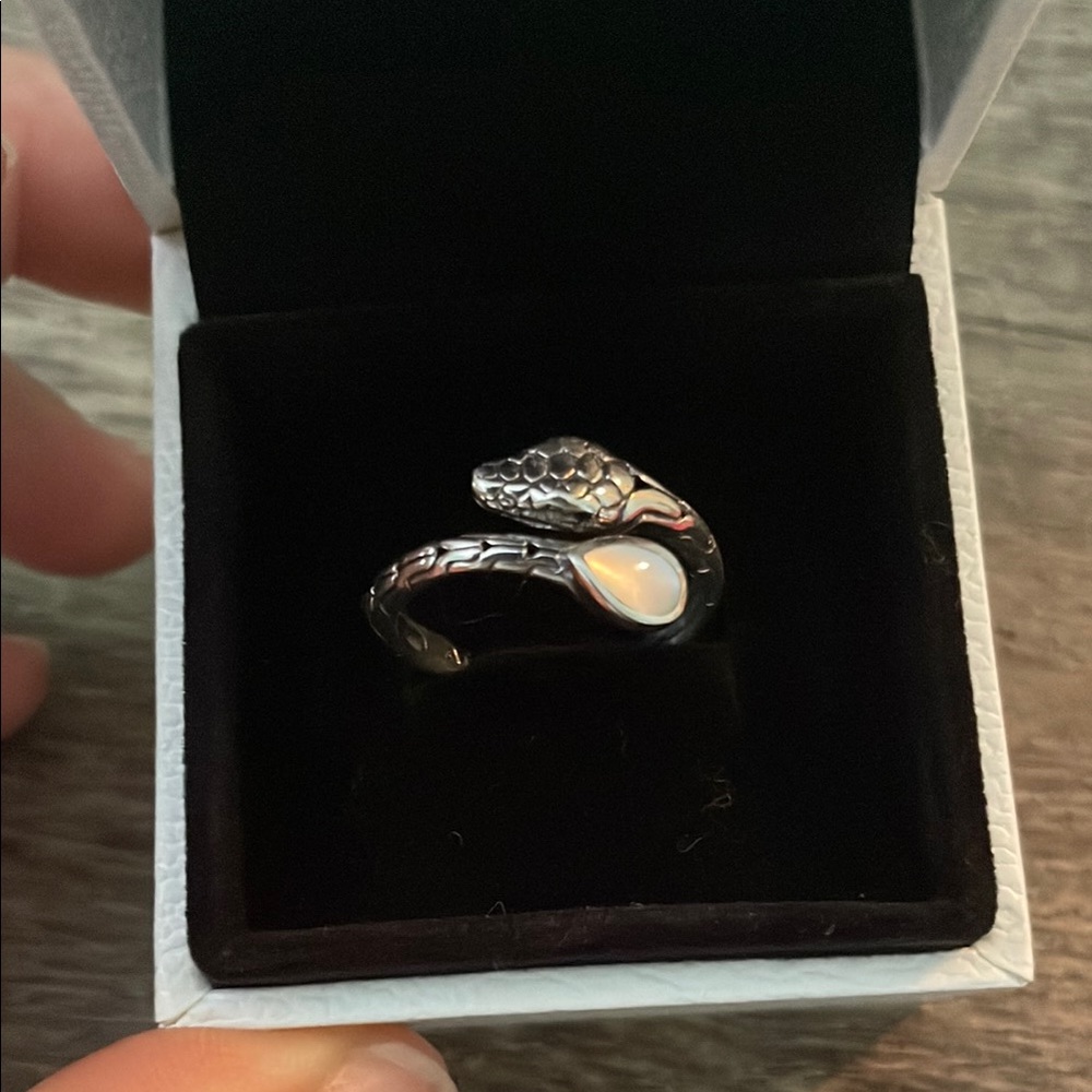 Silver Solitaire Ring with White Accents